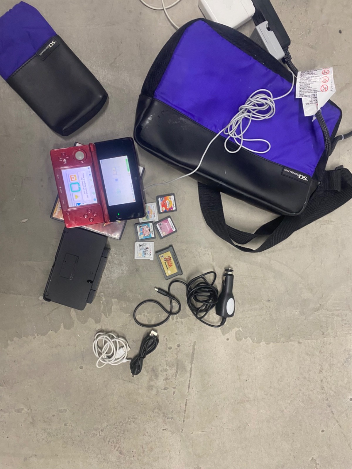 Nintendo With Two Cases & Car/ Regular Charger