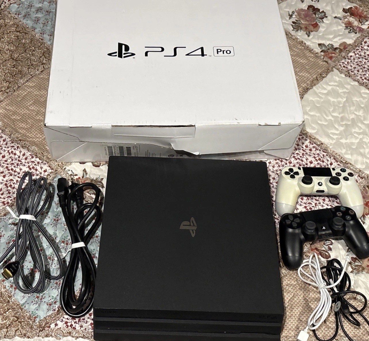 SONY PLAYSTATION 4 PRO CUH-7015B IN “NOT FOR RESALE” BOX (2 Controllers) Cords