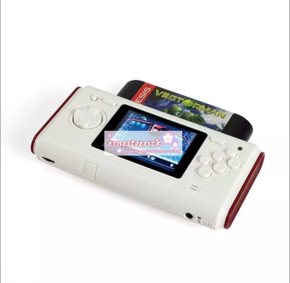 Handheld Portable Sega Genesis Console 16Bit Pocket MD AV Output Mega Drive Game