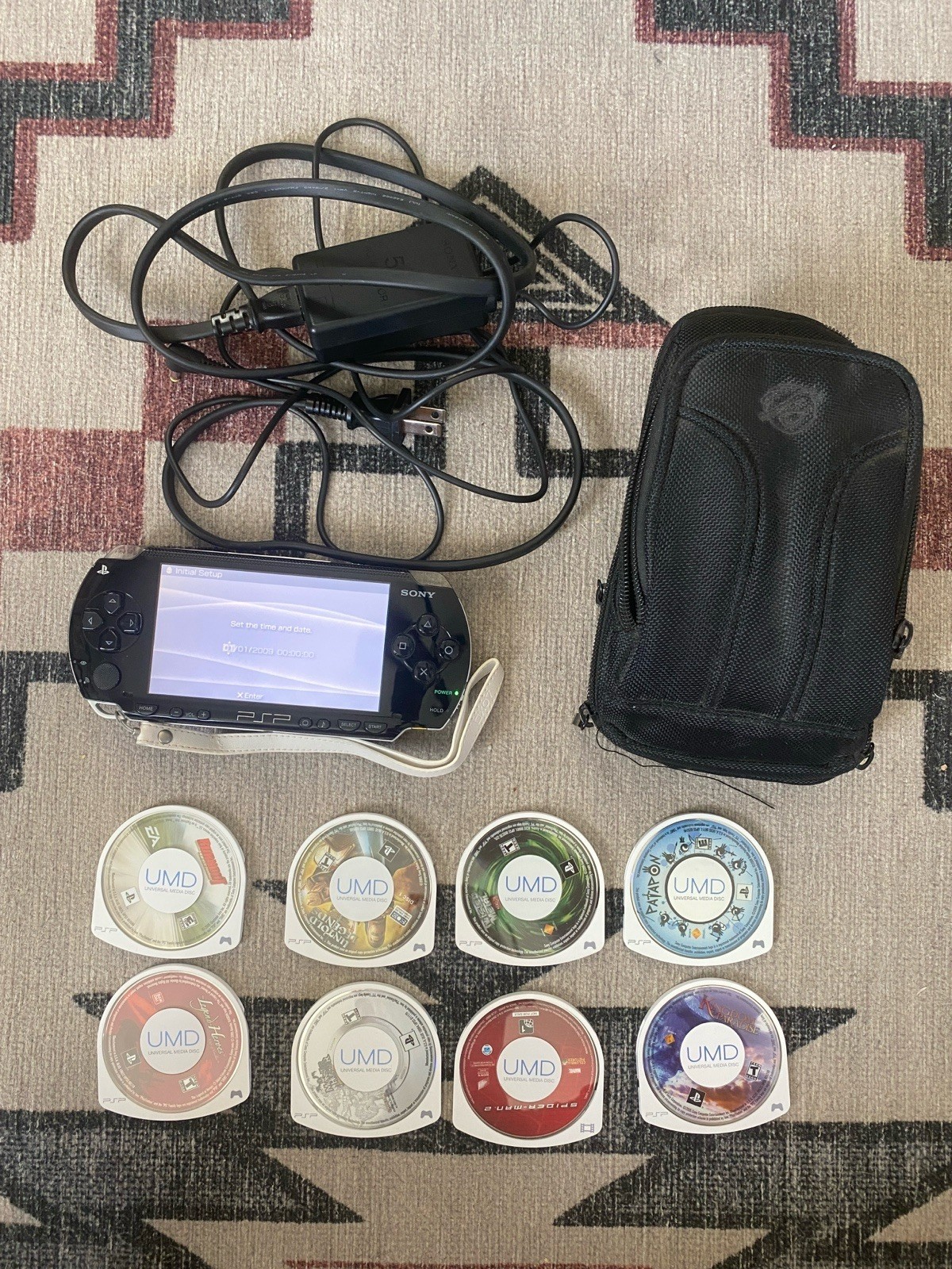 PlayStation PSP Bundle W/ 8 Games And Case GREAT CONDITION