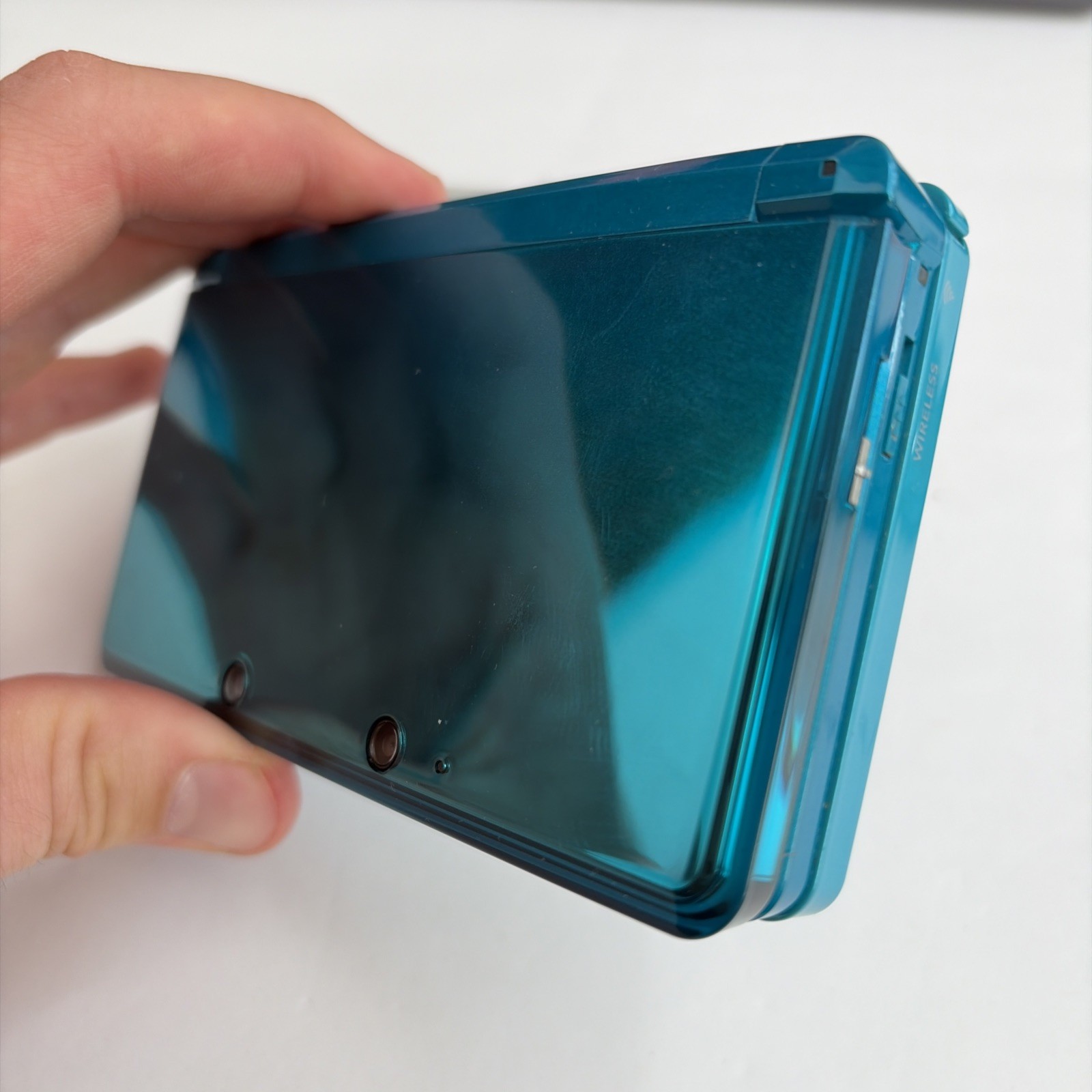 Nice! Nintendo 3DS Handheld Video Game Console Aqua Blue CTR-001 (USA) W Charger