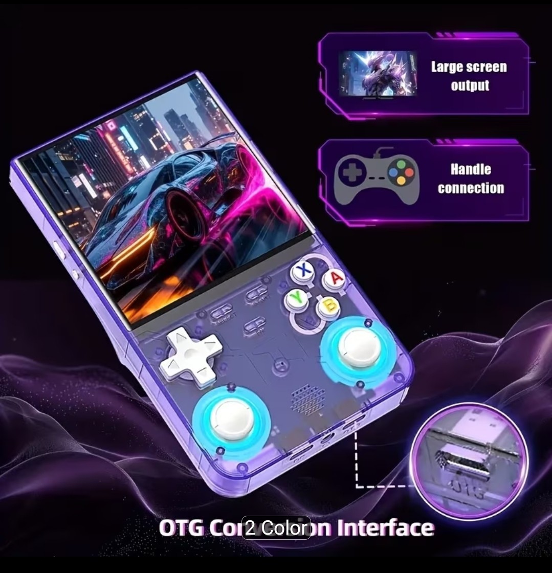 R36 Ultra 4″ 720p Handheld Game Console 128GB 3500mAh Wi-Fi USB Purple/Black