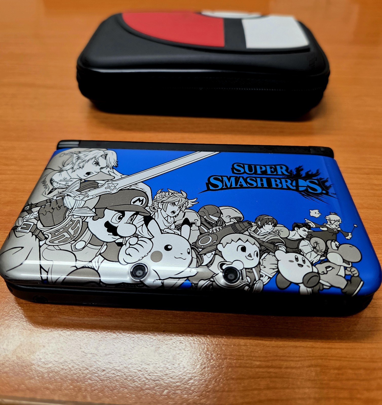 Nintendo 3DS XL Super Smash Bros Blue Edition W/Charger, OFC Pokemon Carry Case