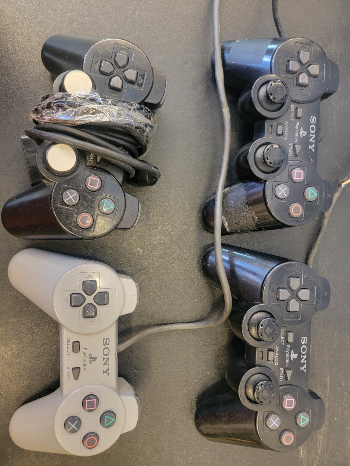 Lot Bundle PS2 (Untested) 4 Controllers 6 PS2 OEM A/V Cable 4 Power Supply OEM
