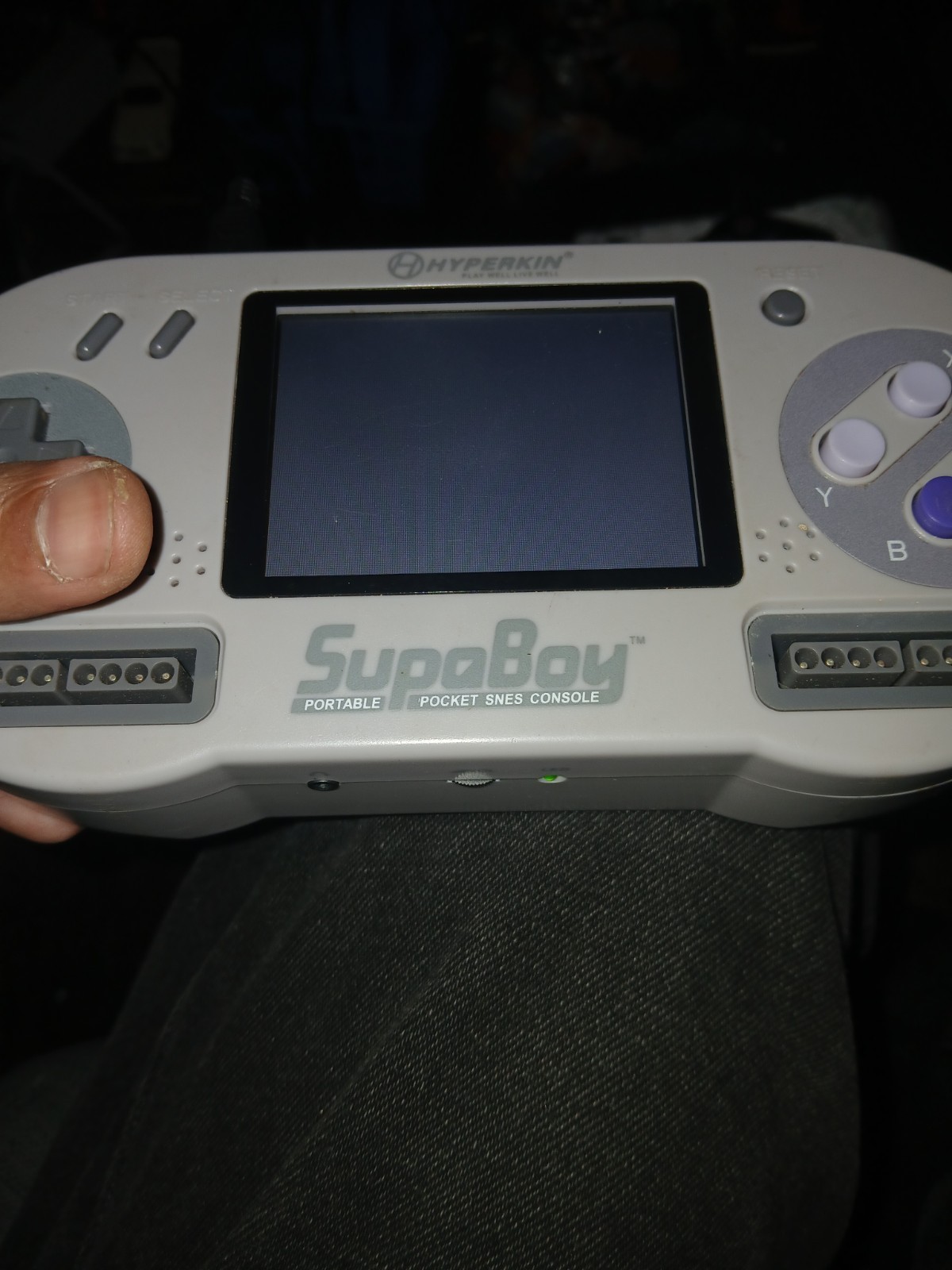 Nintendo SNES SupaBoy Hyperkin in Gray TESTED NO Battery W Madden SNES
