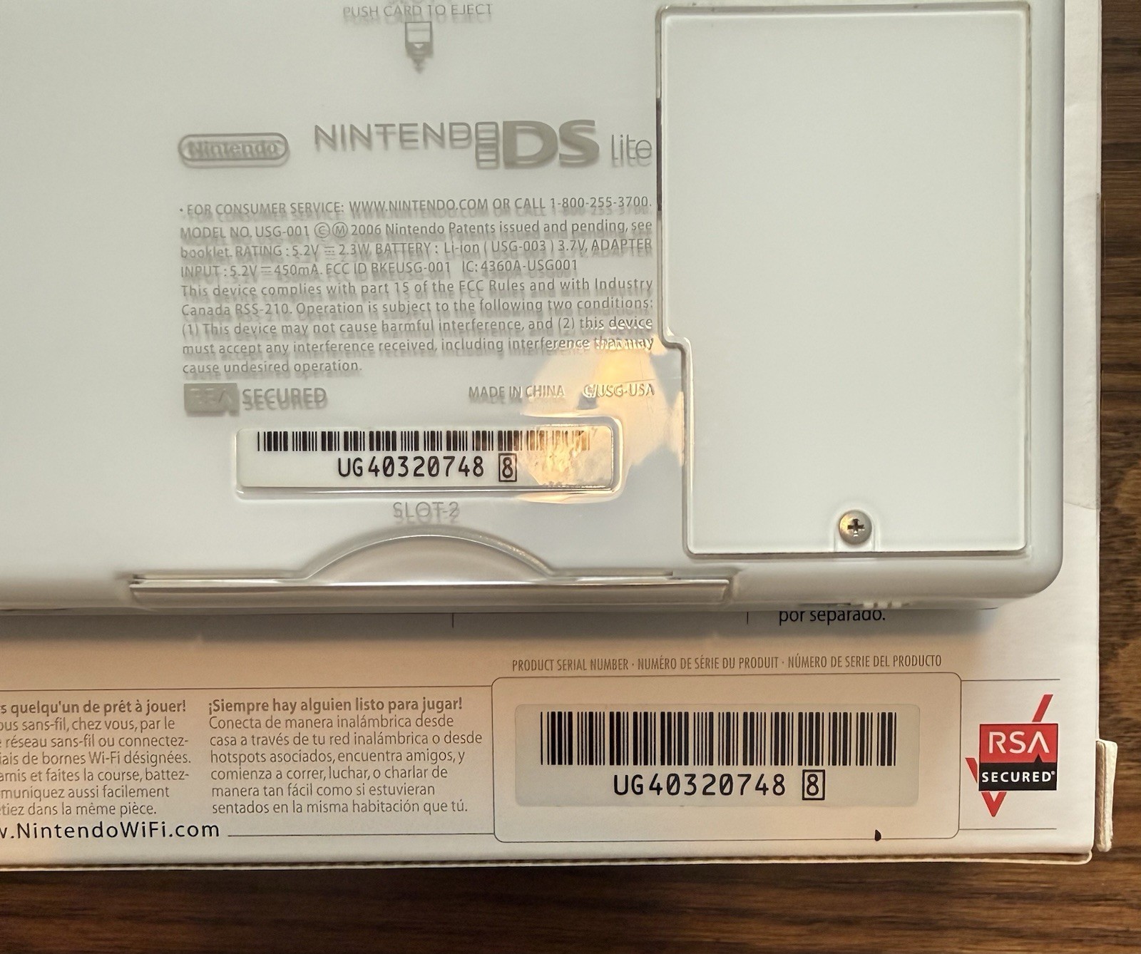 Nintendo DS Lite Handheld System – Polar White – Numbers Matching w/Travel Kit!
