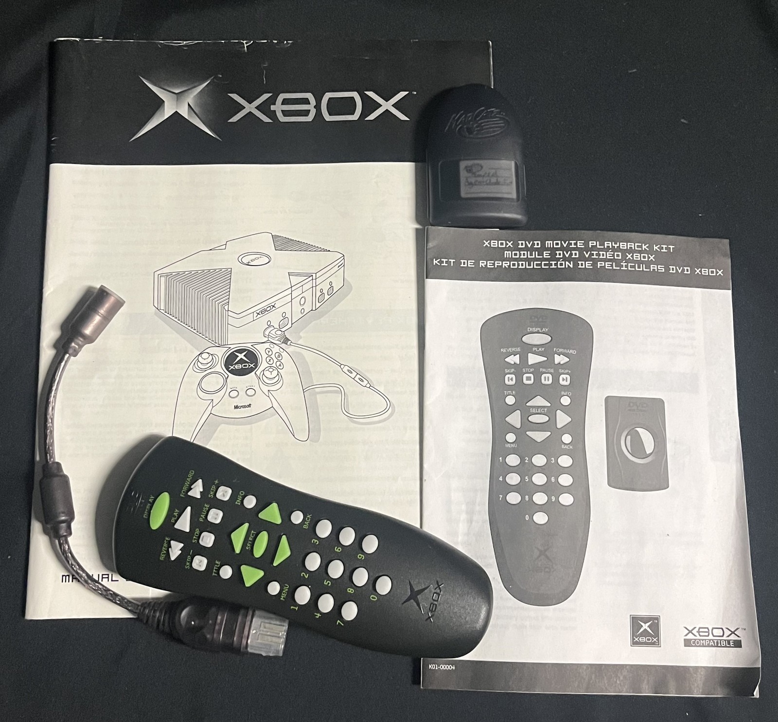 Microsoft XBox Bundle w/ Console, Regular and Wheel Controllers, Remote