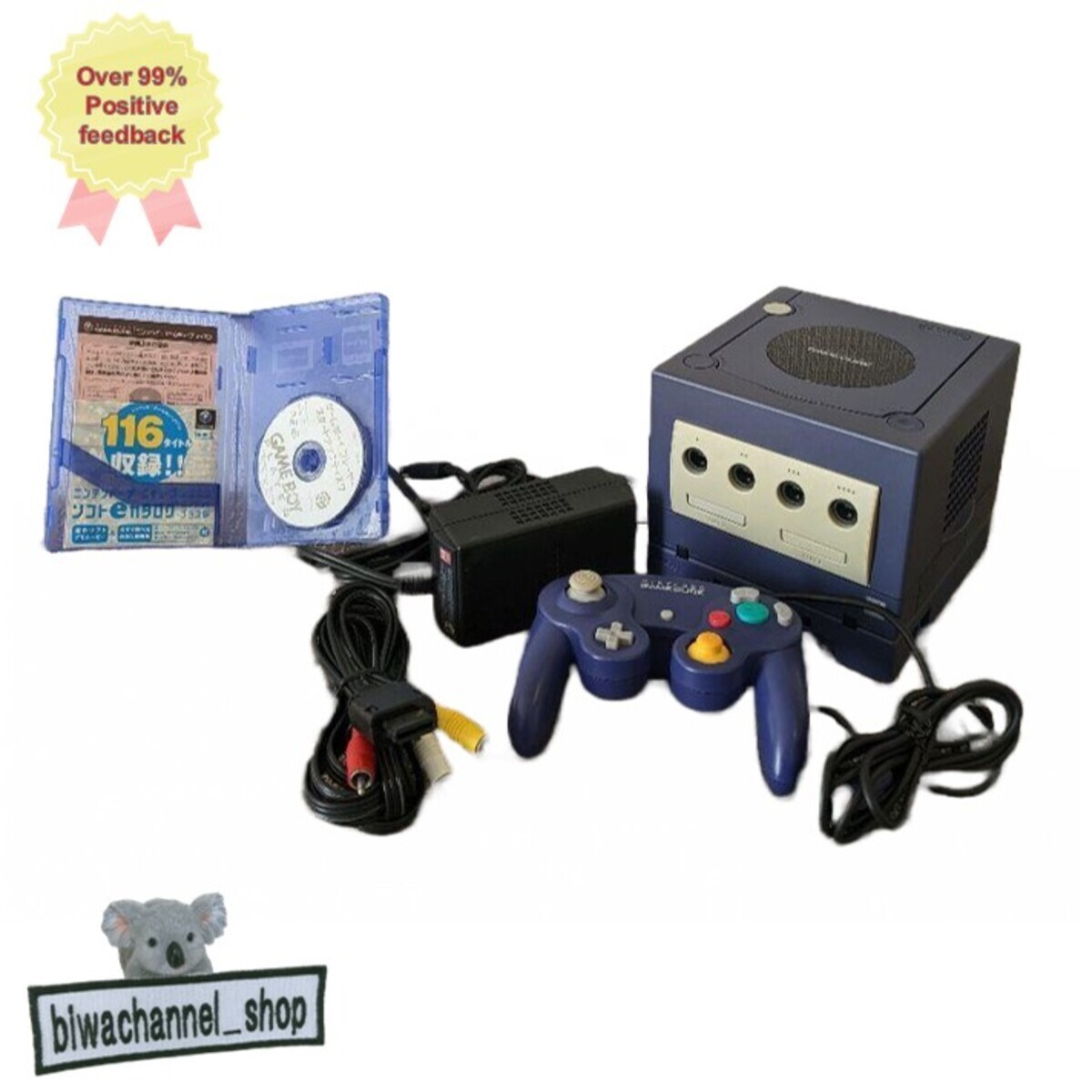 Nintendo GameCube Violet Console Enjoy Plus Pack with a box Tested NTSCJ