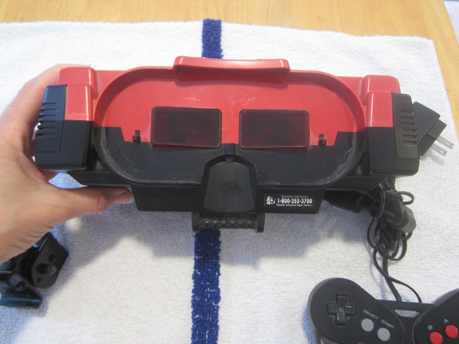 FOR PARTS Nintendo Virtual Boy Console VUE-001 W/MARIO TENNIS POWERS ON NO IMAGE