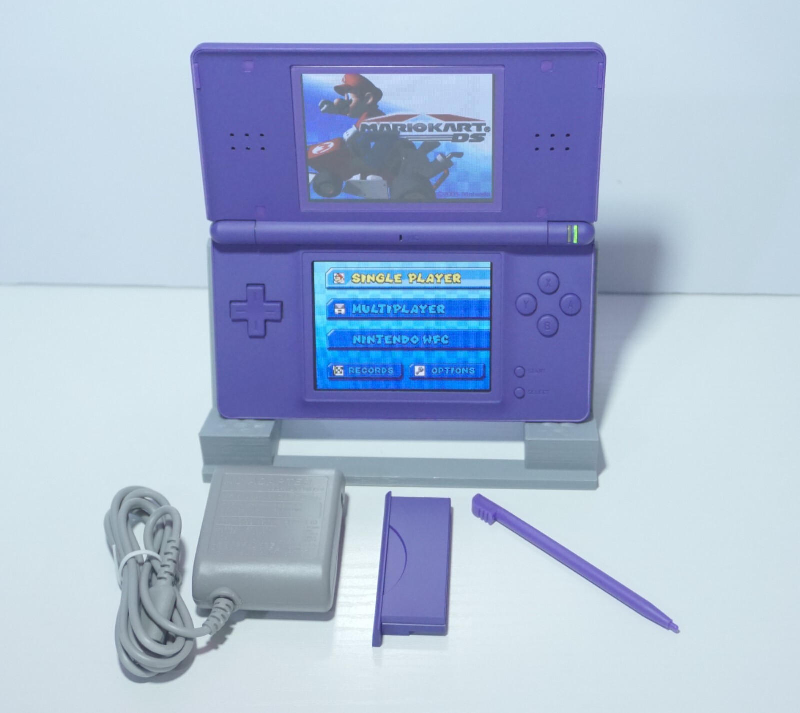 Nintendo DS Lite Violet Purple Handheld System with Charger & Stylus Pen