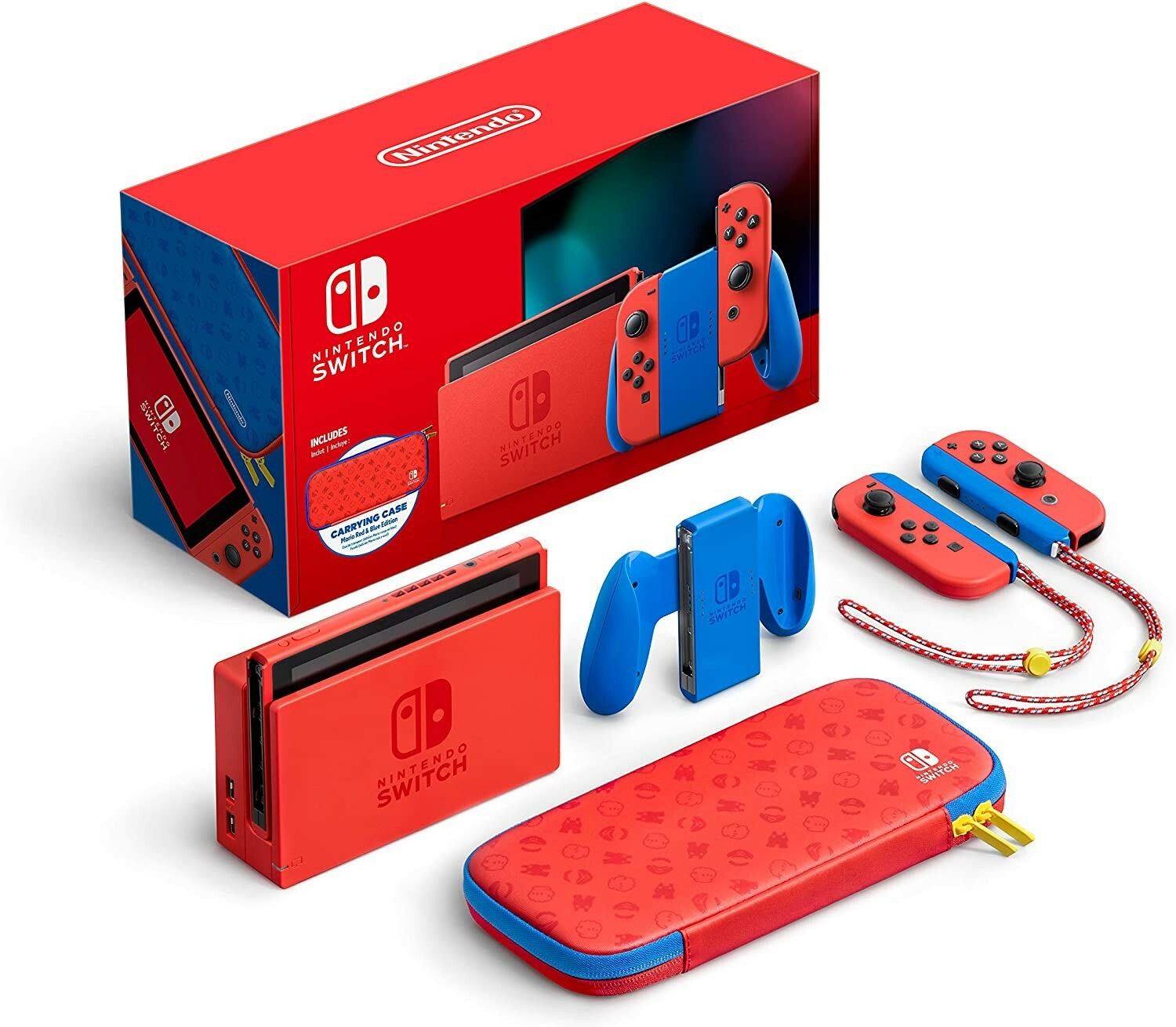 Nintendo Switch Mario Red & Blue Edition, Console + Carrying Case, Brand New! 🎁