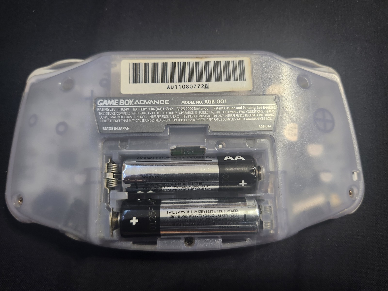Nintendo Game Boy Advance No Battery Cover (AGB-001) + Intec Accessories Tested