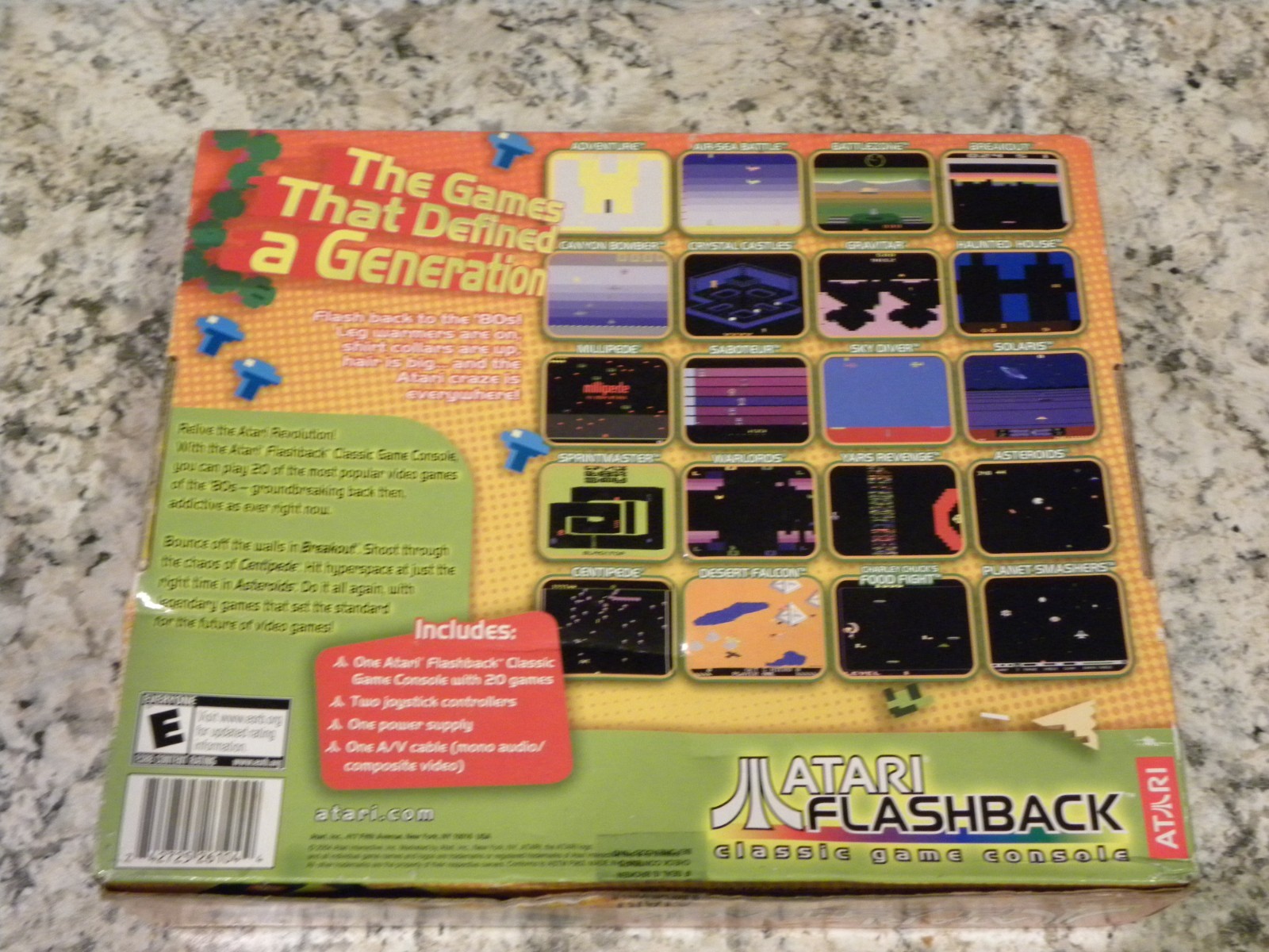 Atari Flashback Console with 20 Built-In Games, 2 Joysticks, AV Cable / OPEN BOX