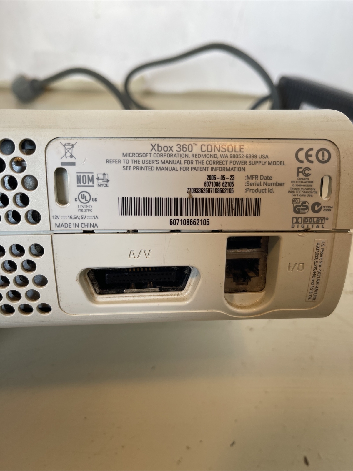 Xbox 360 White Microsoft official Console Untested Parts