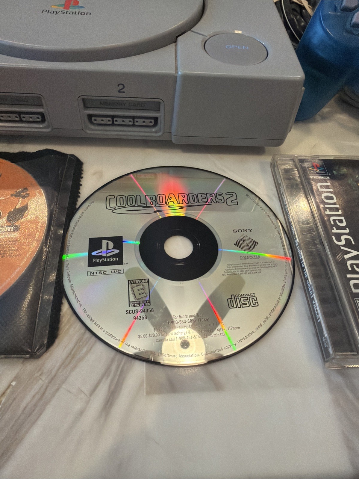 Sony PS1 SCPH-7001 Console 2 Controllers 3 Games Tested Working