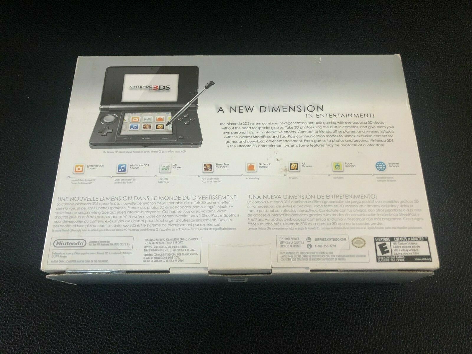 New Nintendo 3DS CTR-001 Launch Edition Handheld System Cosmo Black NEW SEALED