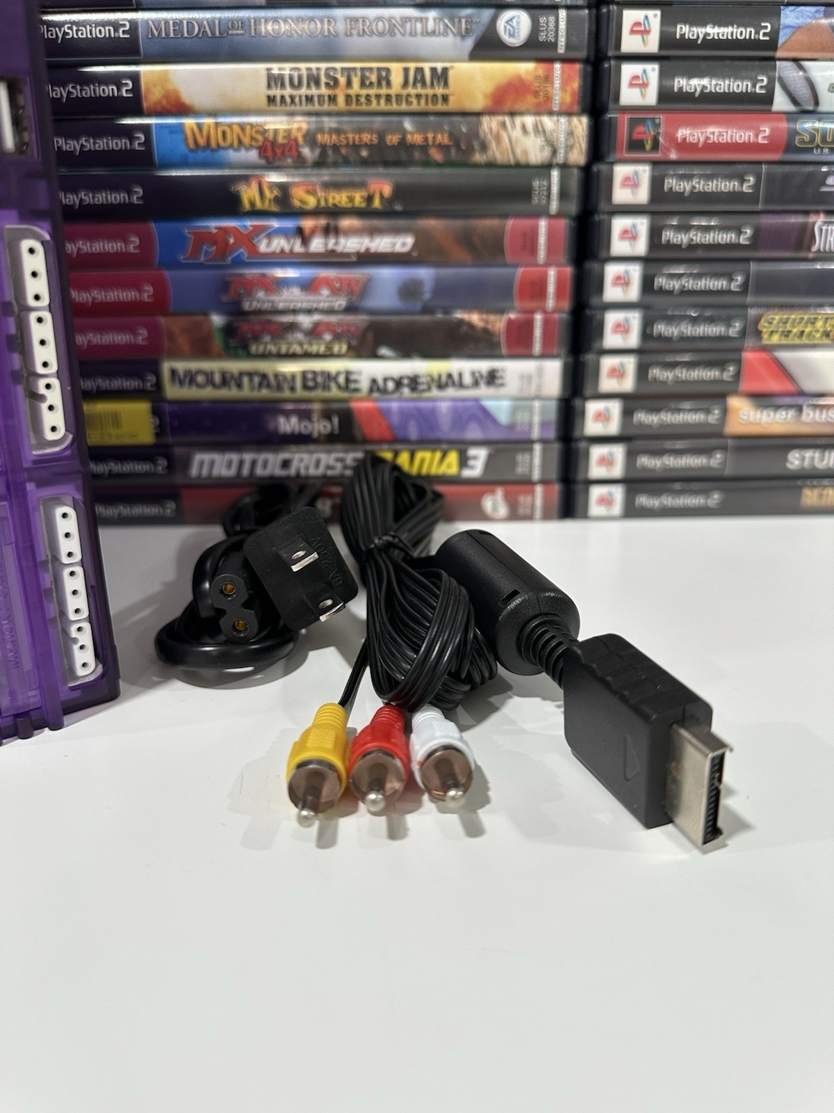 Sony PlayStation 2 PS2 Slim ATOMIC PURPLE Console Bundle –Controller / Cables
