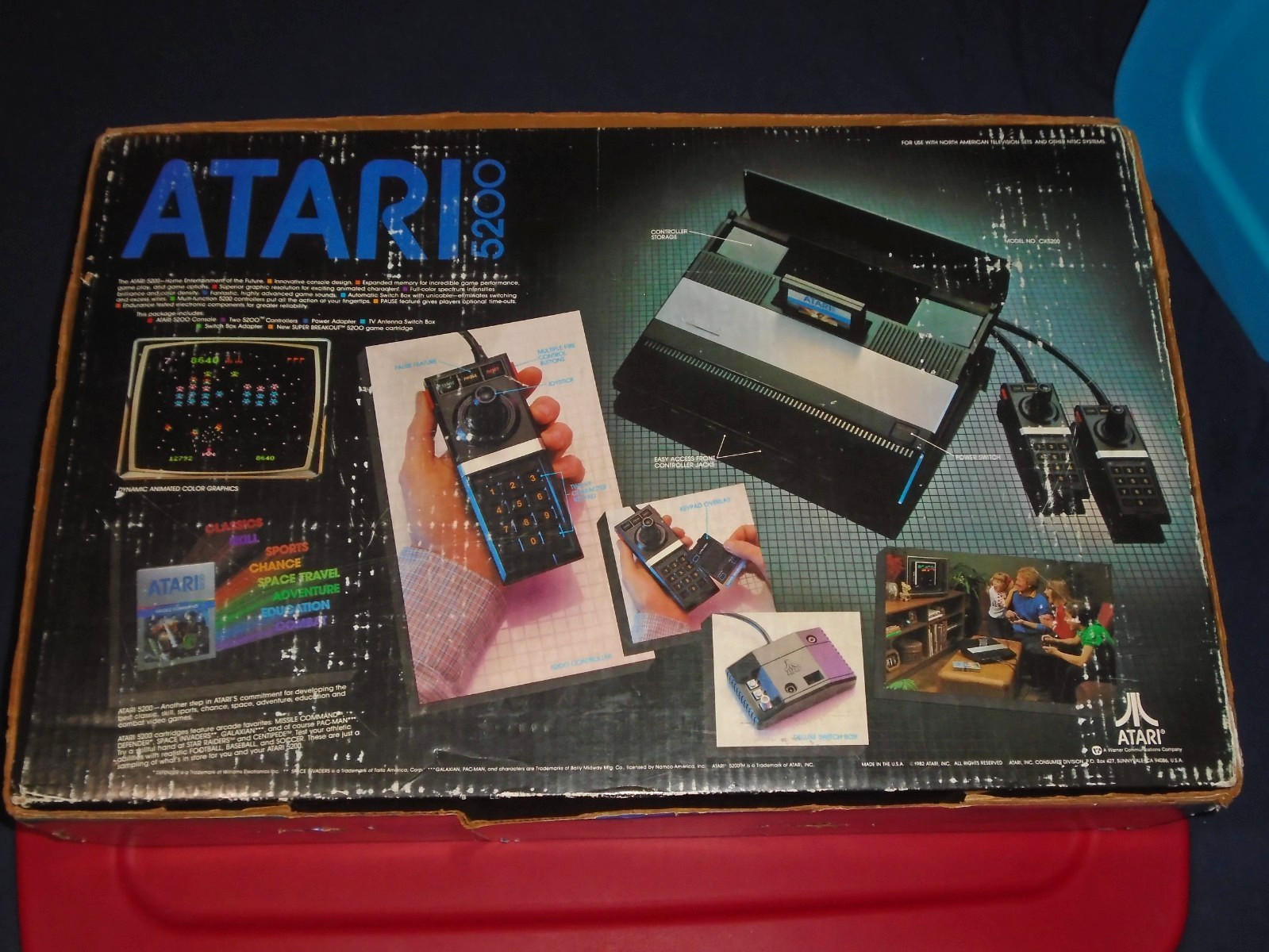 Atari 5200 Super System Console CIB Complete AC Switch Box 2Controllers 6Games +