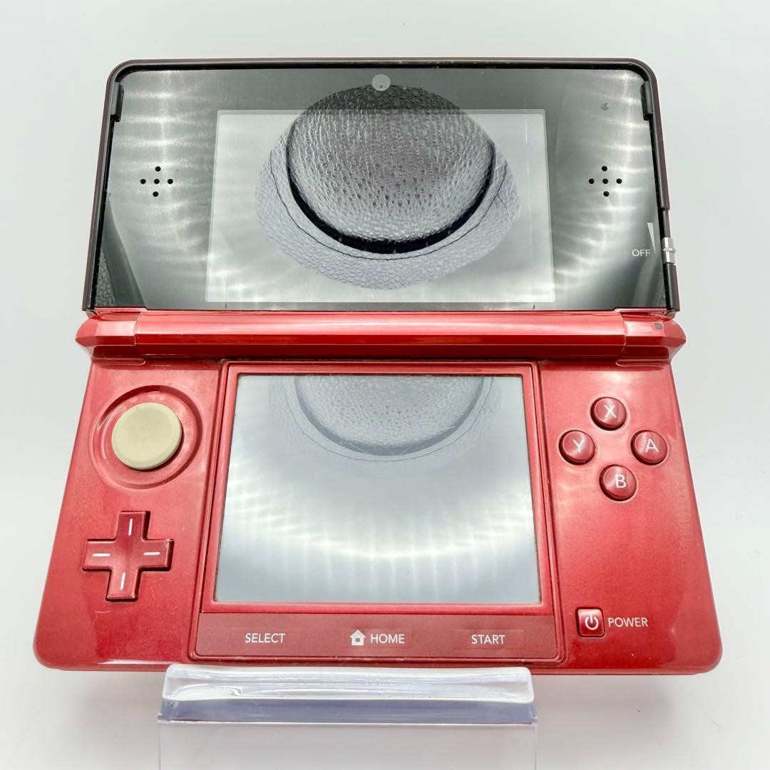 Nintendo 3DS Metallic Red Console Handheld System Stylus Charger Set 5.3 Inches
