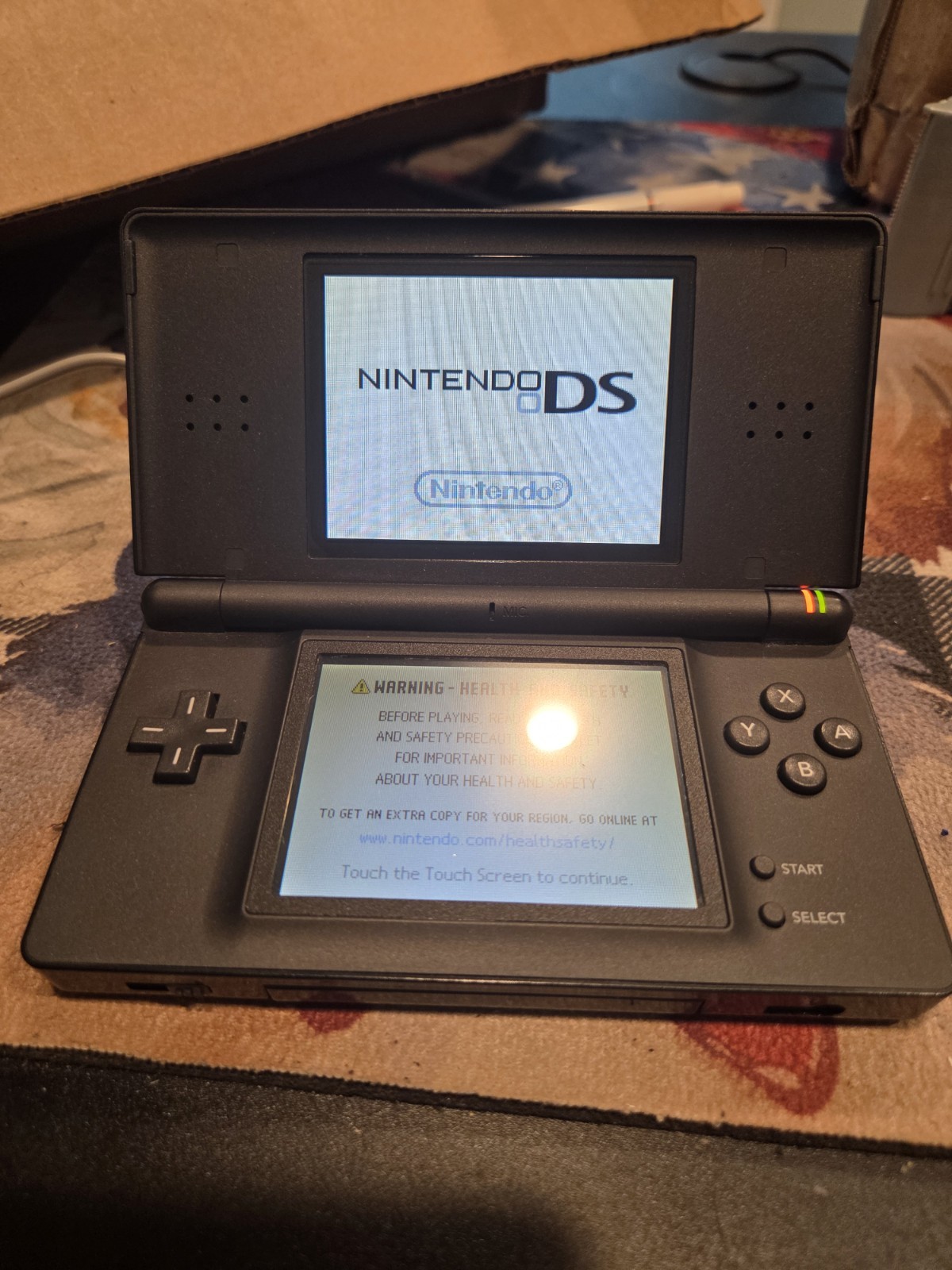 Nintendo DS Lite USG-001 (JPN) Black Handheld Console w/ Stylus Pixel Damage