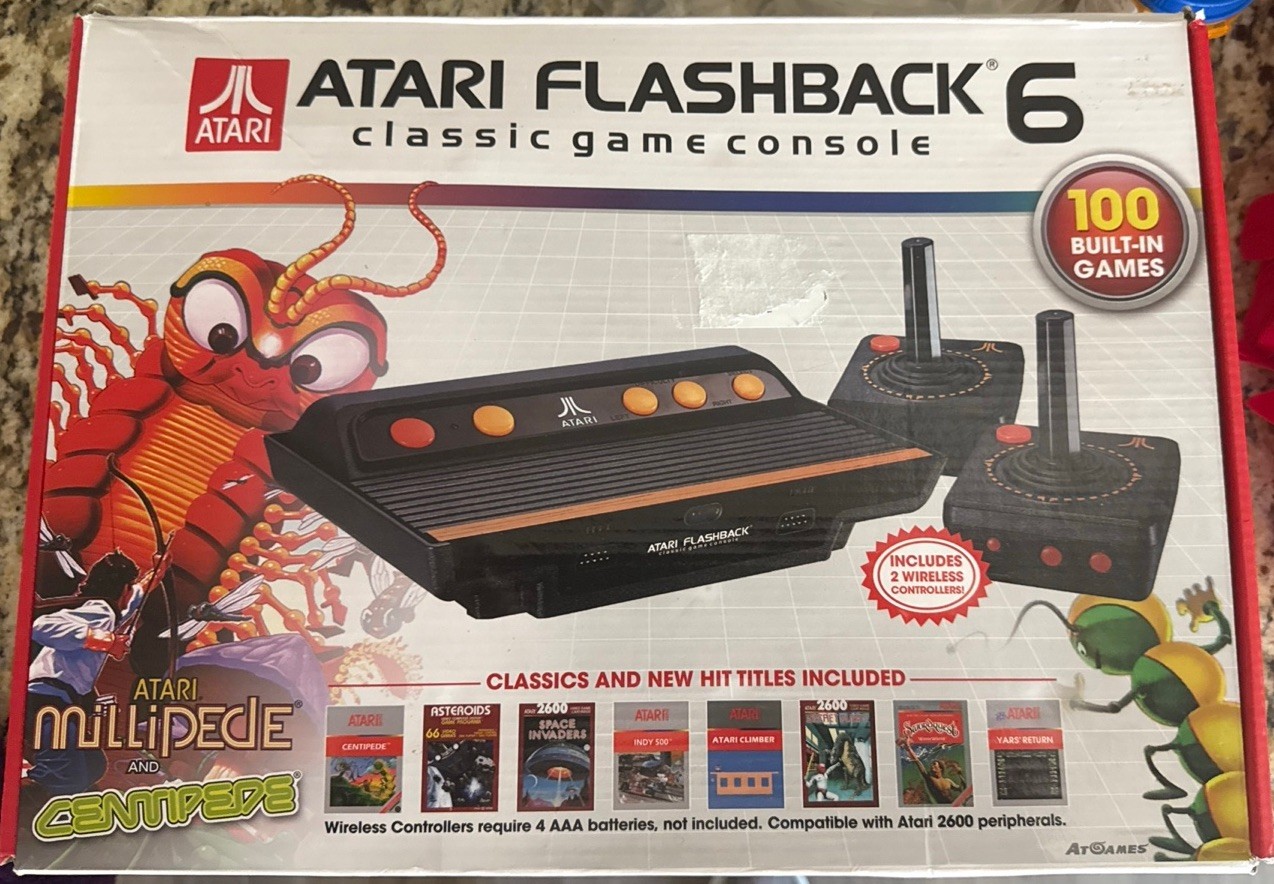 Vintage Atari Flashback 6 Classic Game Console Model No. AR2680 100 Games Tested