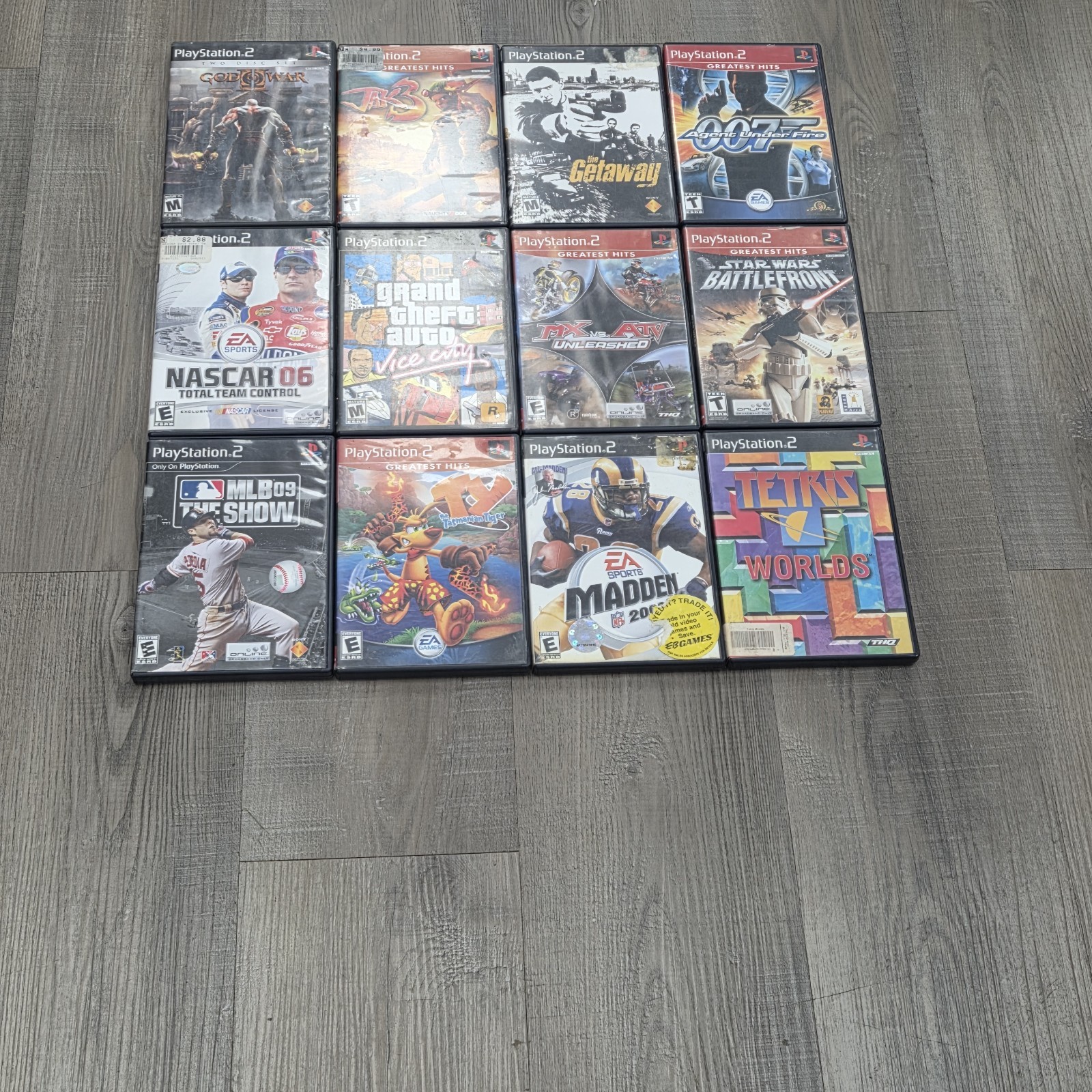 Sony PlayStation 2 PS2 Fat Console with OEM Controller & Cords + 12 Games LOT