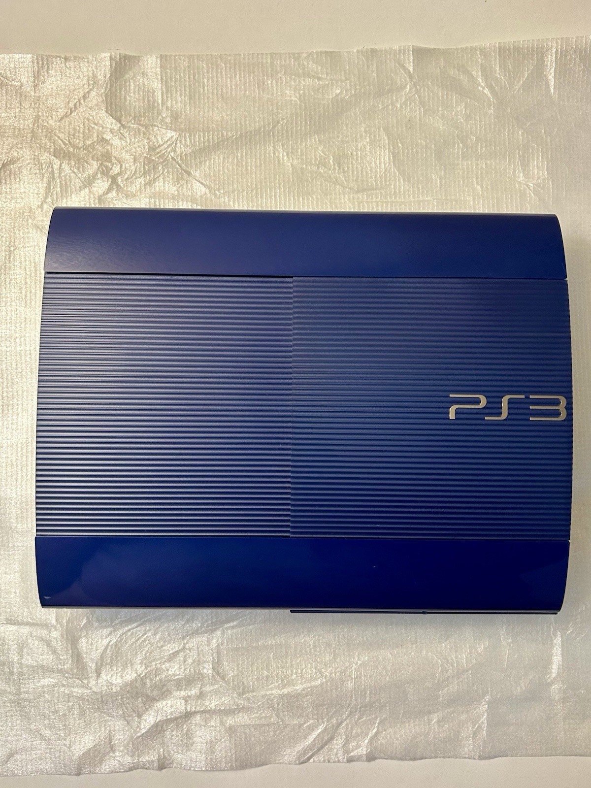 New Unsealed Open Box PS3 Super Slim 250 GB Azurite Blue Console CECH-4201B Read