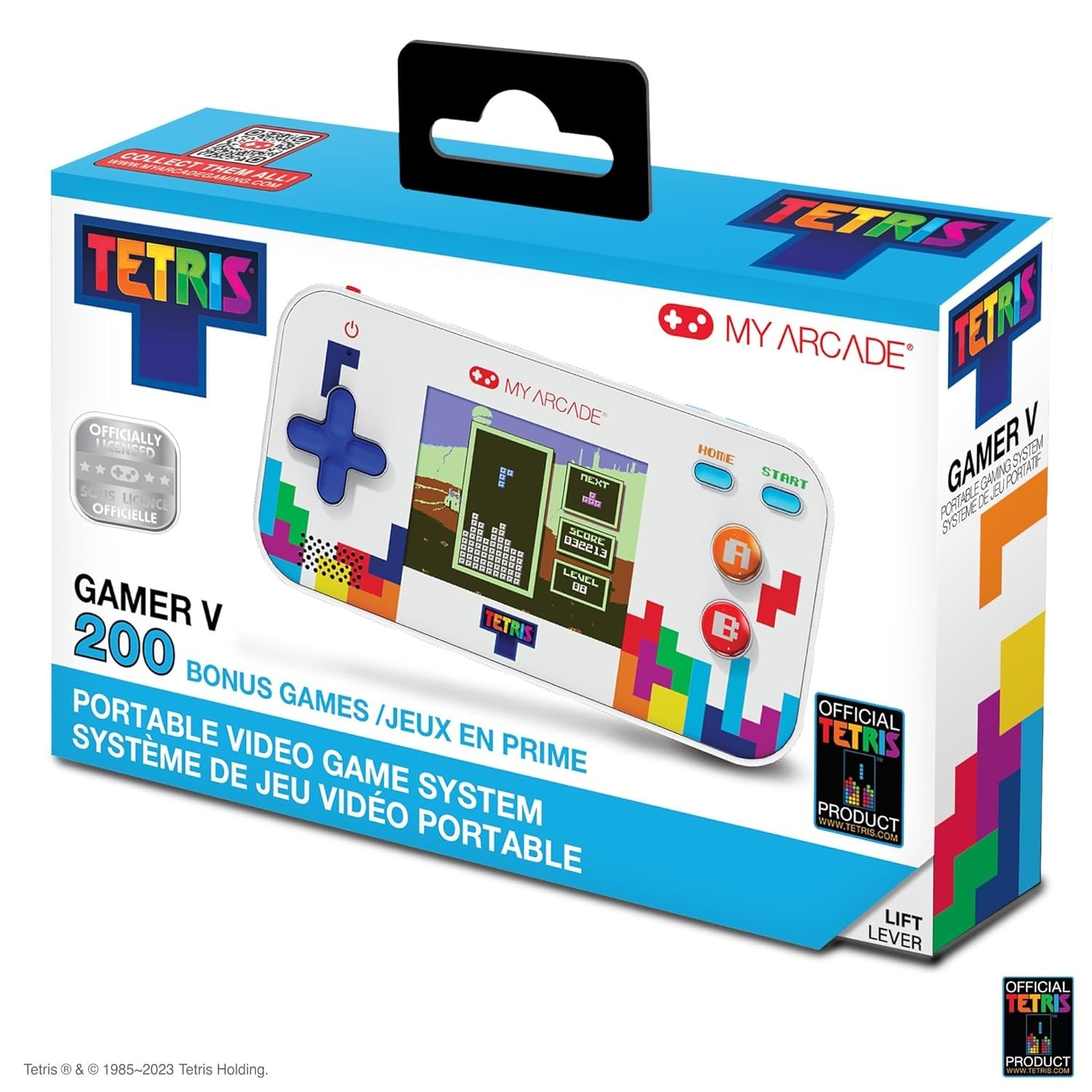 Tetris Gamer V: 2.5 Inch Handheld Game with Colorful Puzzles & 200 Extras