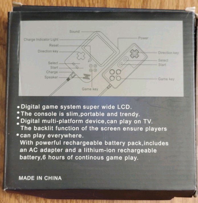 500 GamesLarge Screen Mini Handheld Game System TV Out Black Rechargeable