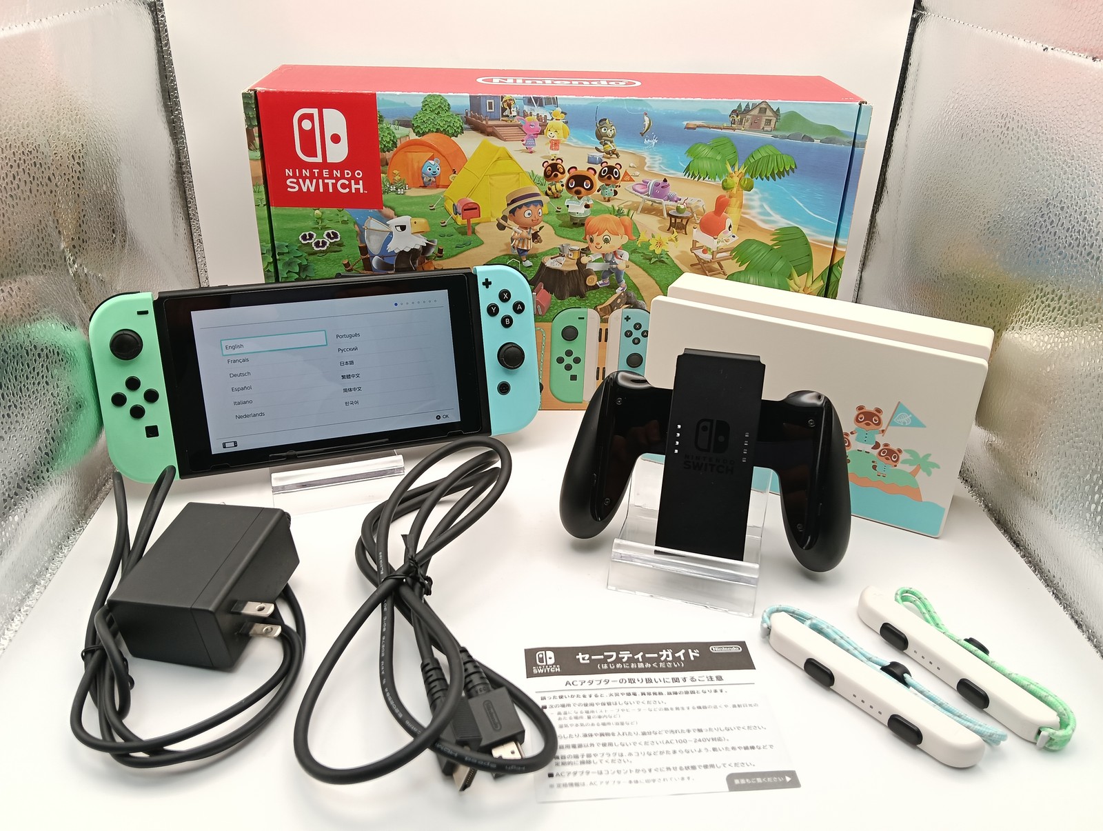 Nintendo Switch Animal Crossing Edition Console No Drift Joy-Con Fully Tested