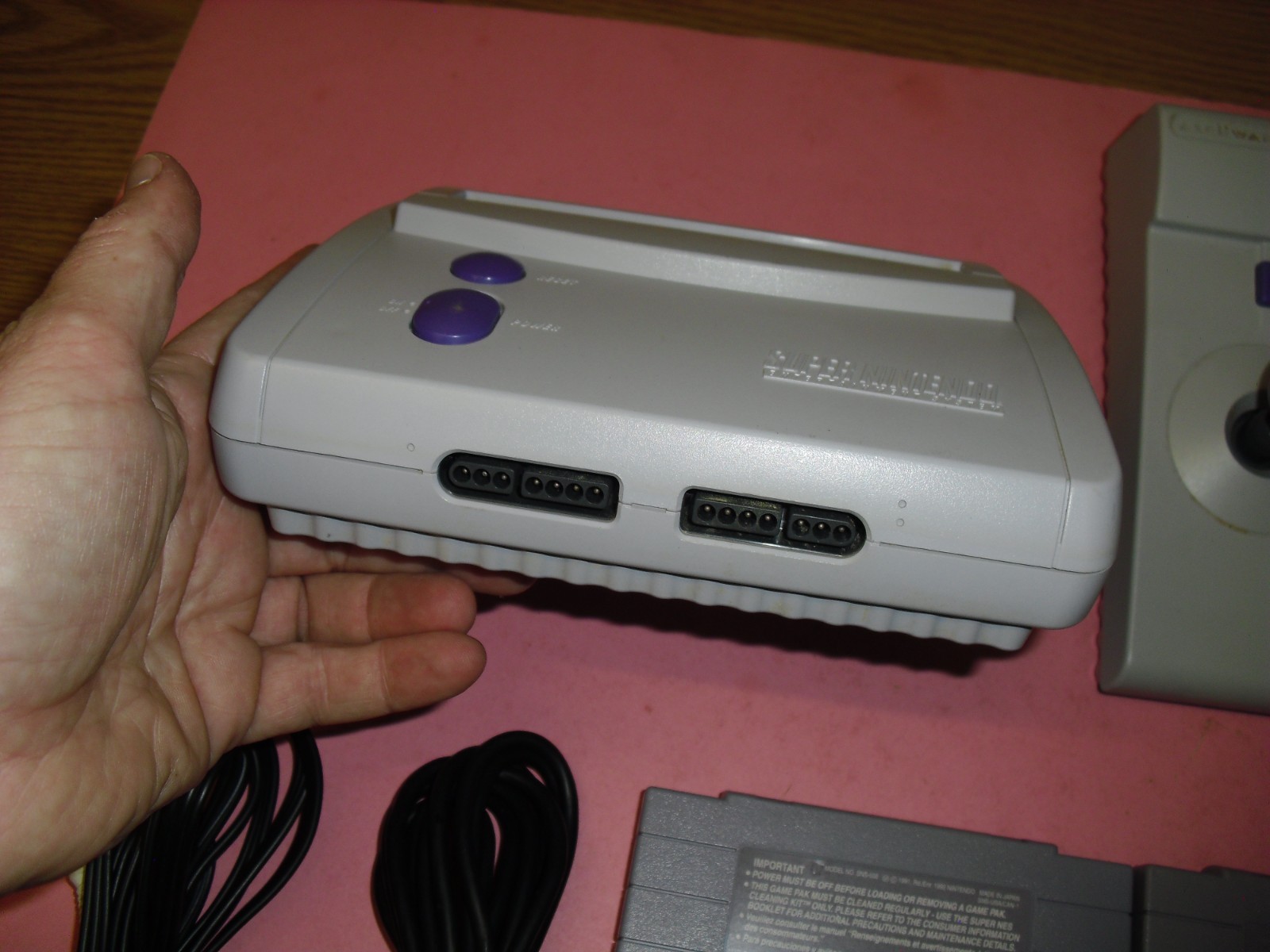 SNES Jr Mini system w/ Super Advantage Arcade Stick, 1 controller & 3 gms 101