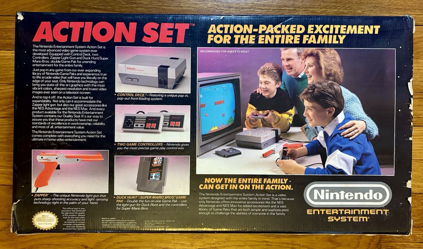 1985 Nintendo NES Action Set Console ORIGINAL BOX + Add’l Controller + Games