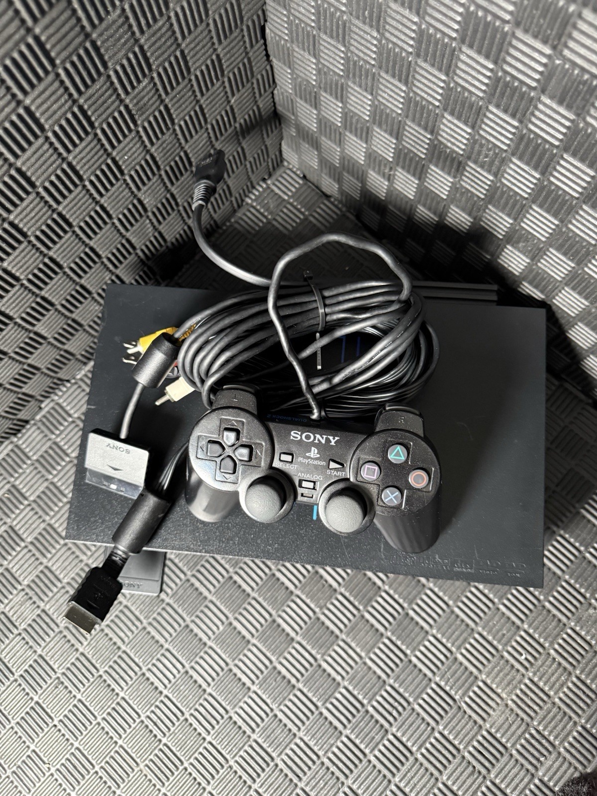 Sony PlayStation 2 Console – Black (SCPH-50001) with Controller + 4 Games