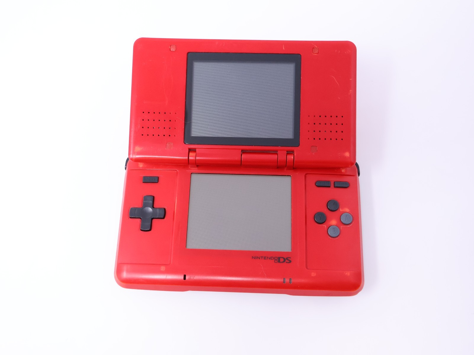 Nintendo DS Handheld System Tested Working Lava Red w/ Charger & Stylus