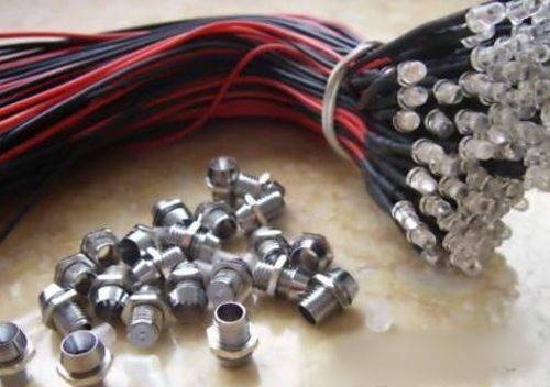 2,3mm Blue 12V Car/Boat LED + Metal Holder Bezel,3HB ling