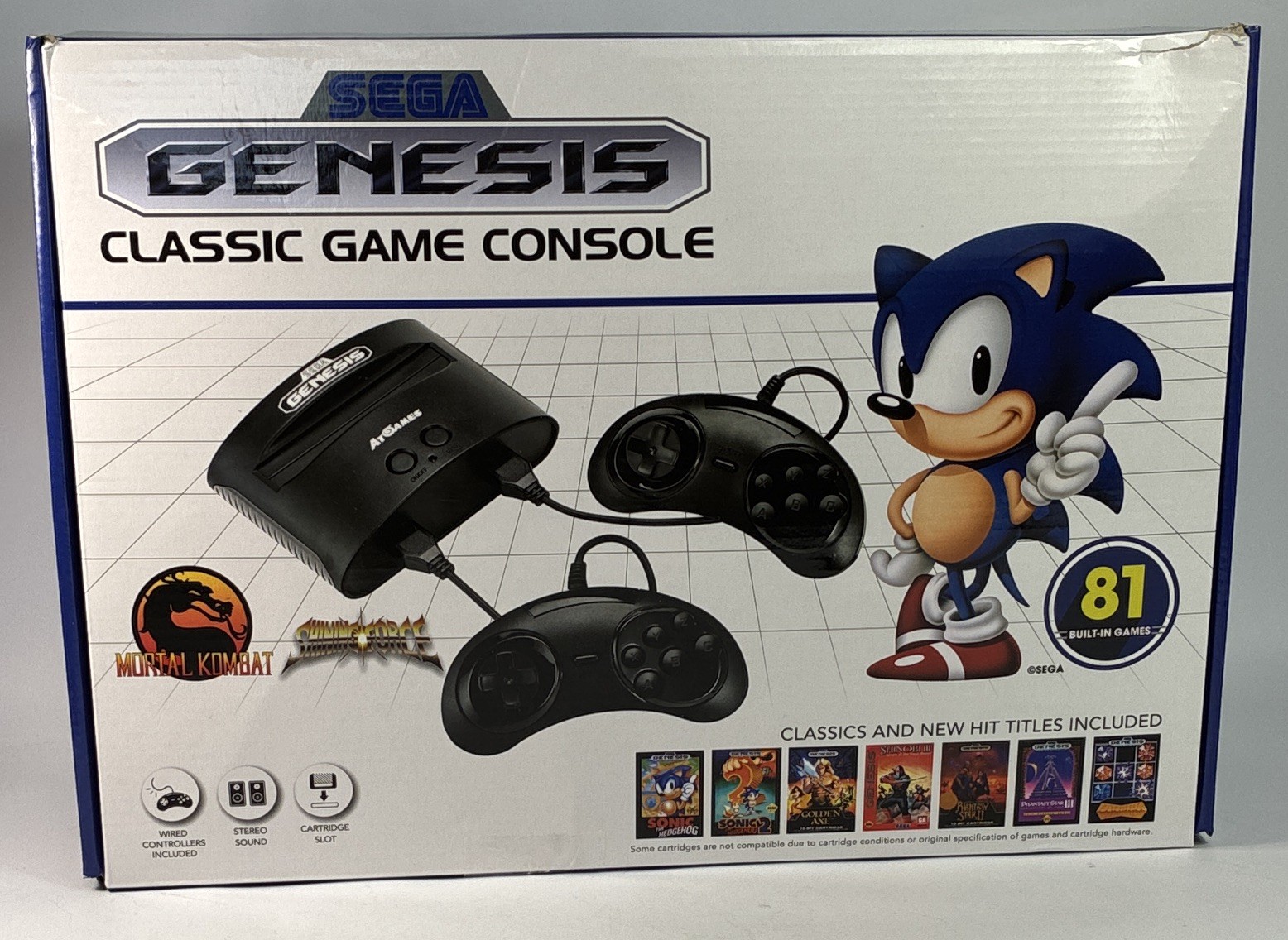 SEGA Genesis Classic Plug & Play Console 81 Built-In Games 2 Wired FB8280C