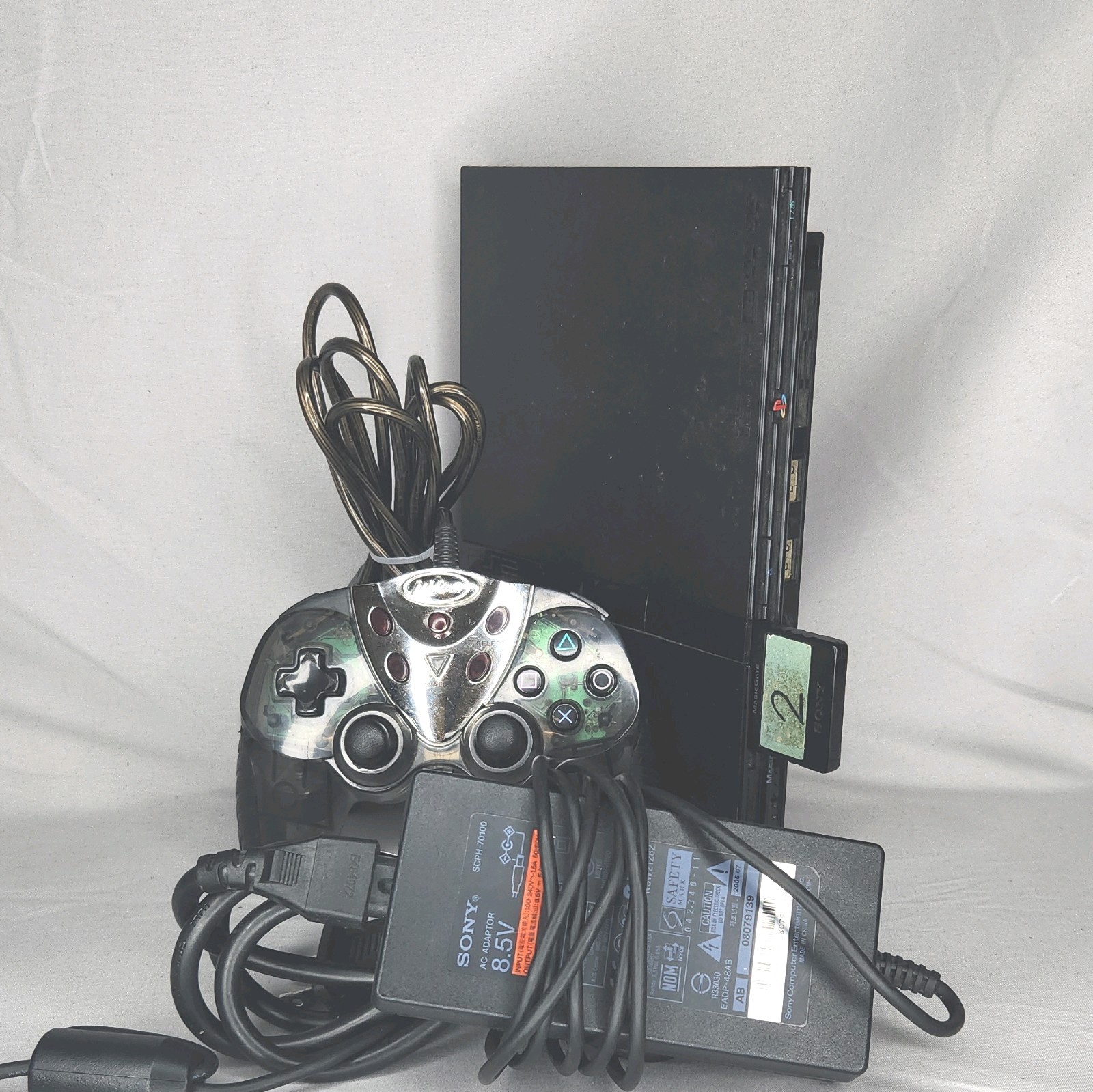 Sony PlayStation 2 PS2 Slim Console w/ Controller Memory Card Cords Tested