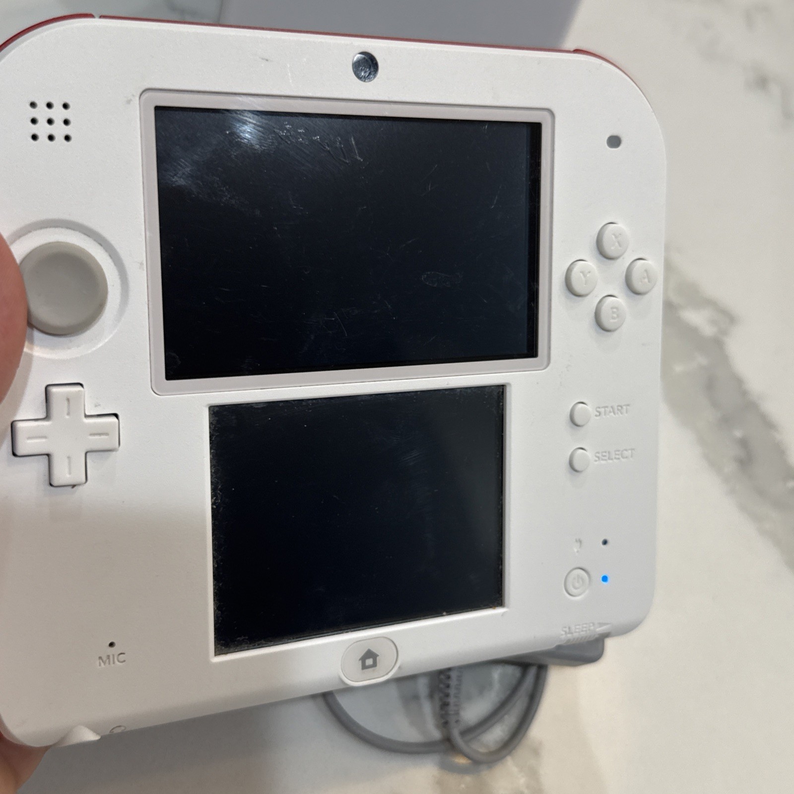 Nintendo 2DS System – White & Red – Bundle – 1 ZELDA game + Mario Downloaded