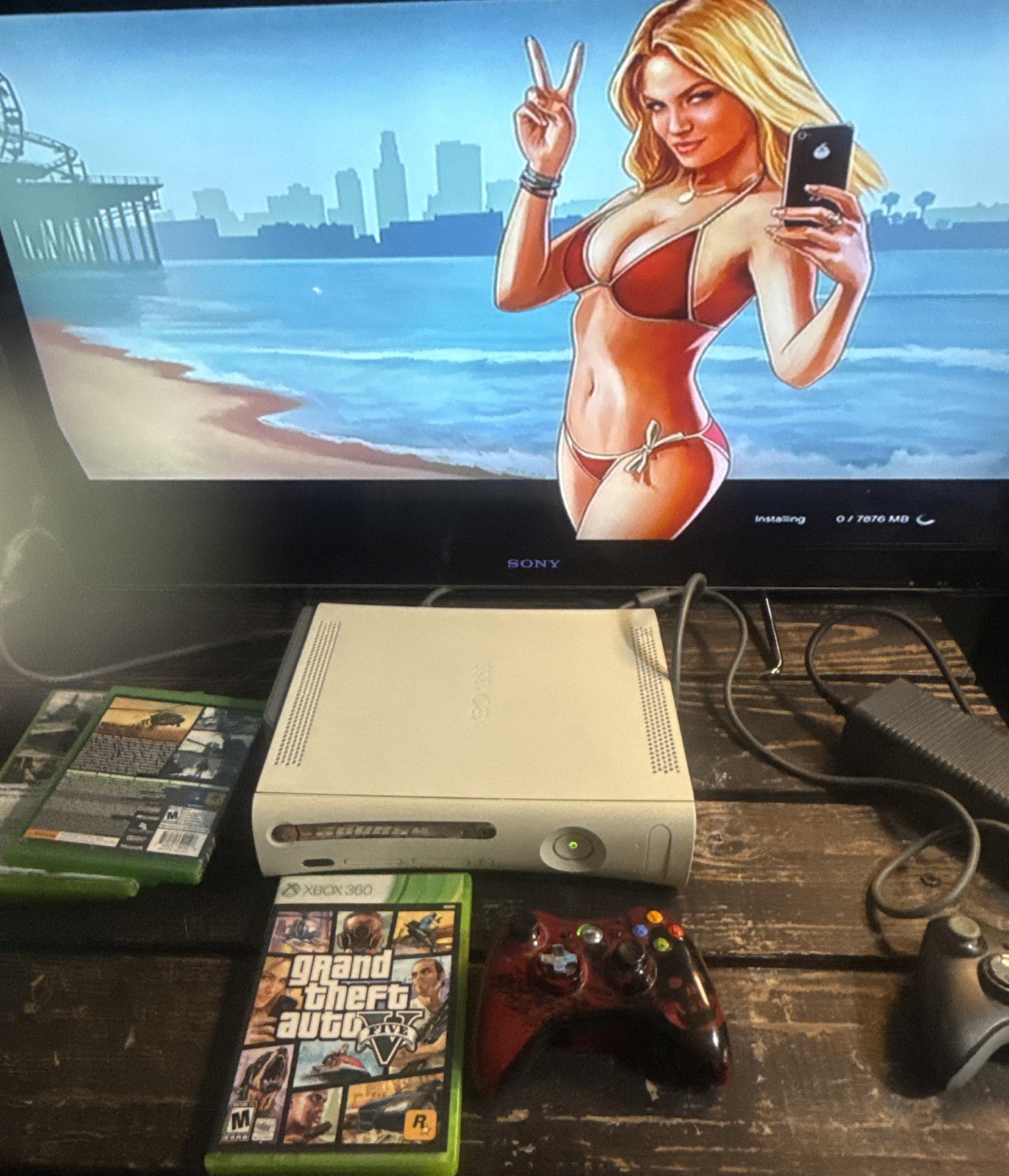 Microsoft Xbox 360 White Fat Console 60GB – Tested Working W/5 Games & 2 Remotes