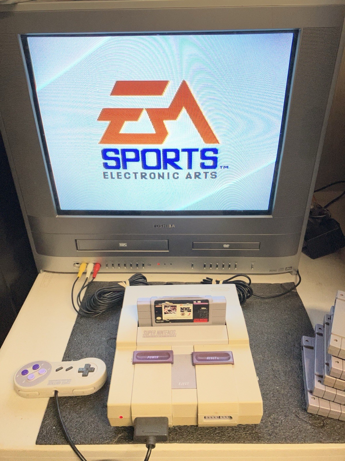 Super Nintendo SNES System Console Bundle 10 Games Mario World All Stars Zelda