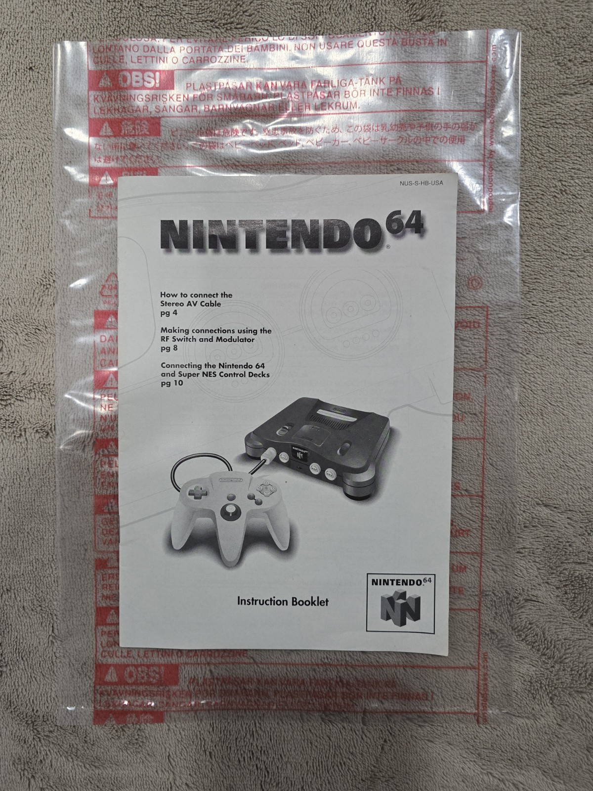 Nintendo 64 N64 Console Complete in Box CIB OEM Controller, Power, AV, Protector