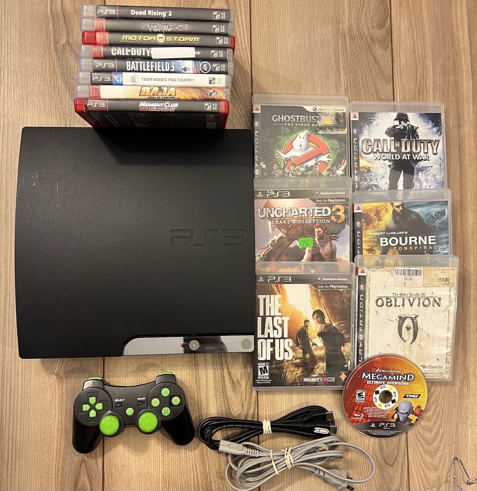 Sony PlayStation 3 Slim 160GB CECH-2501A Console Bundle 15 Games Controller