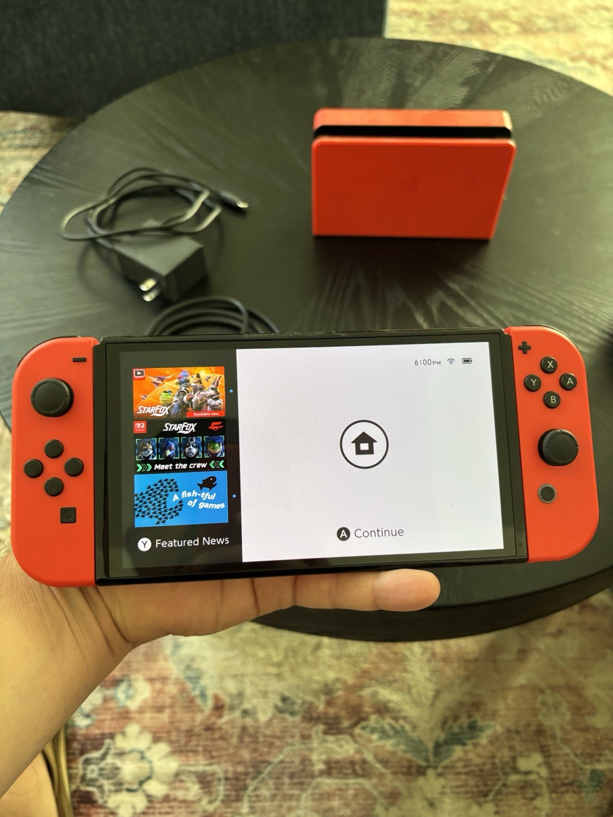 Nintendo Switch OLED Mario Edition Red with Dock Station and Power Cords