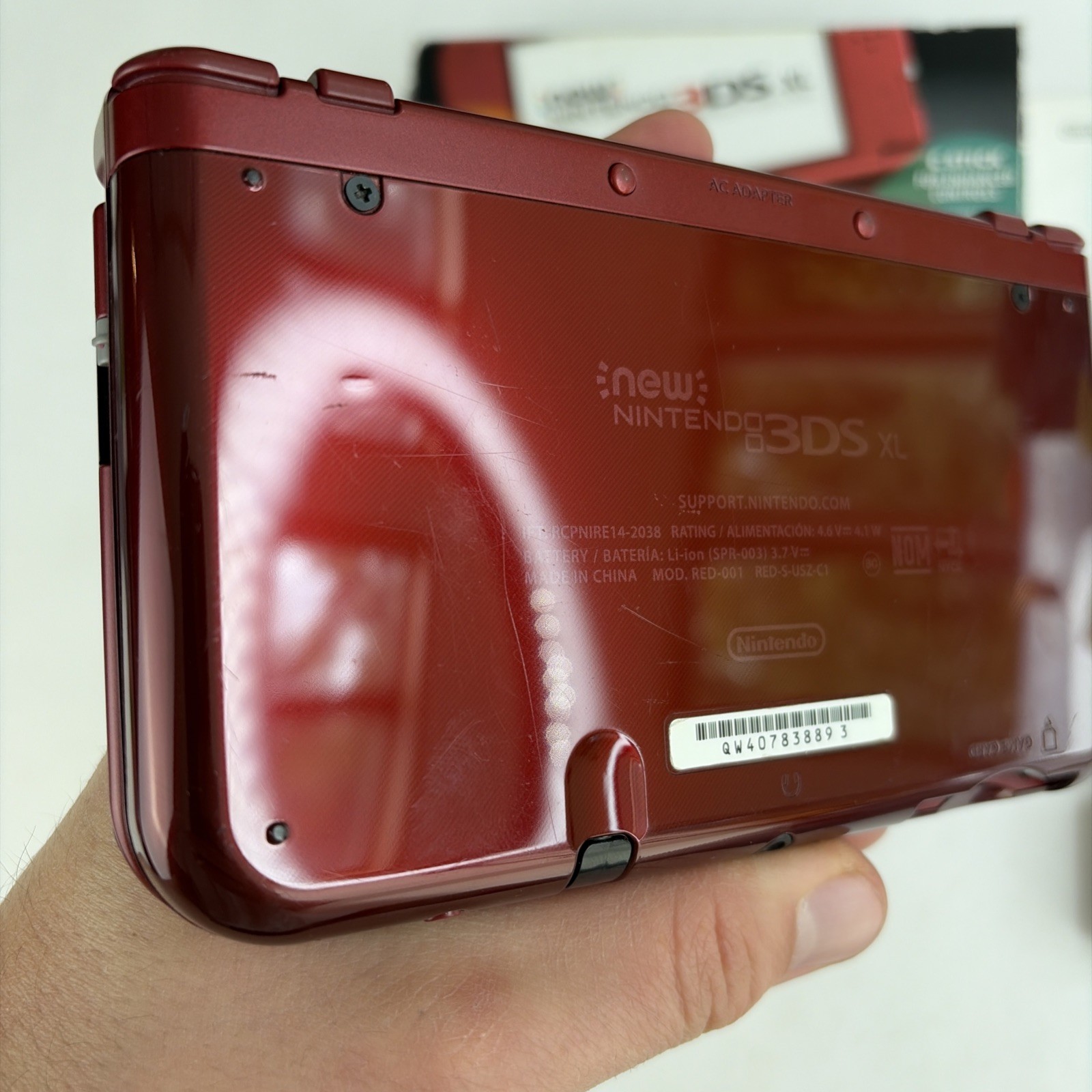 Nice! Nintendo New 3DS XL Red Complete In Original Box W Charger Stylus US Model