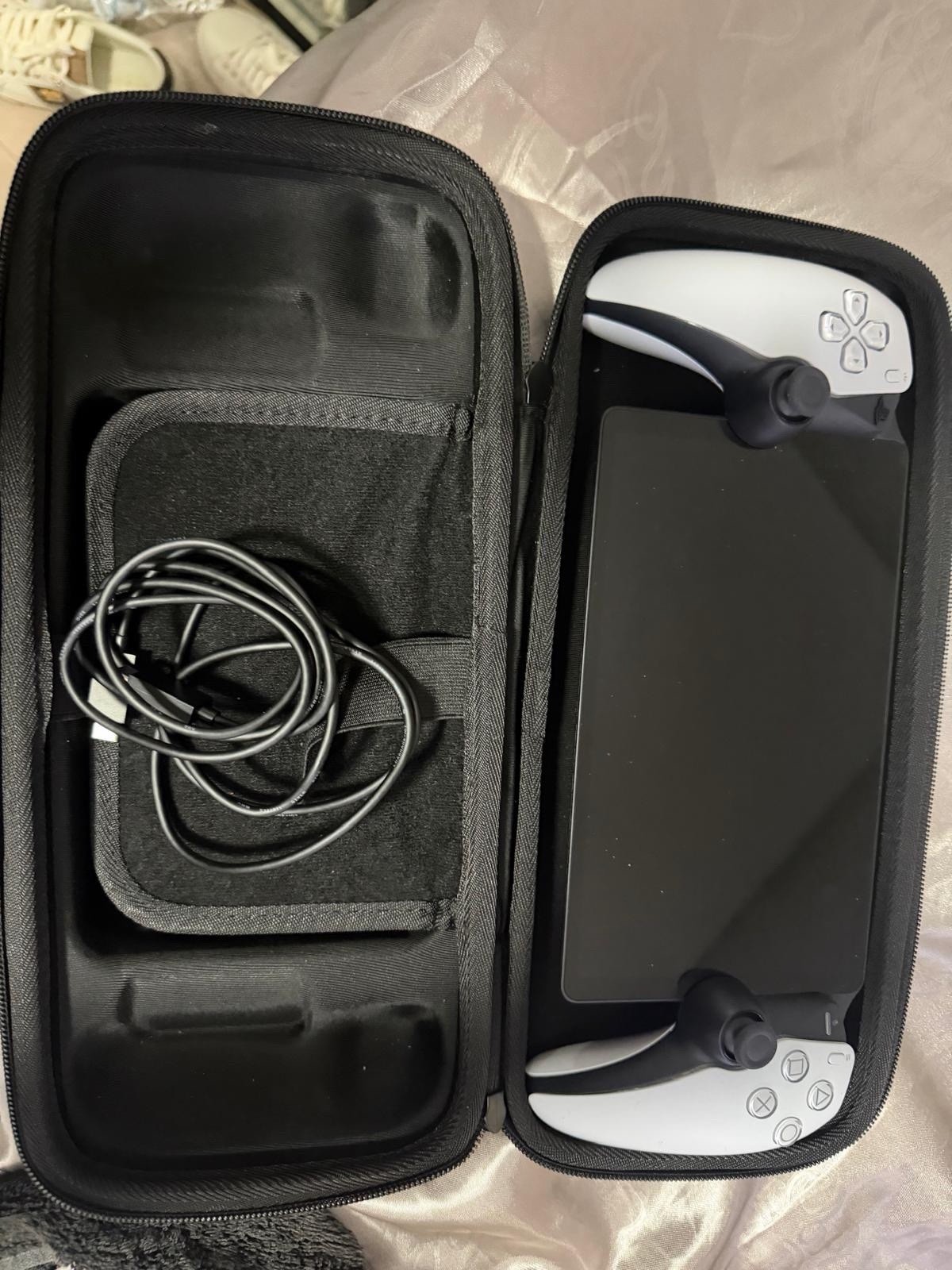 Sony PlayStation Portal Handheld System White Black Ergonomic w/ Carrying Case