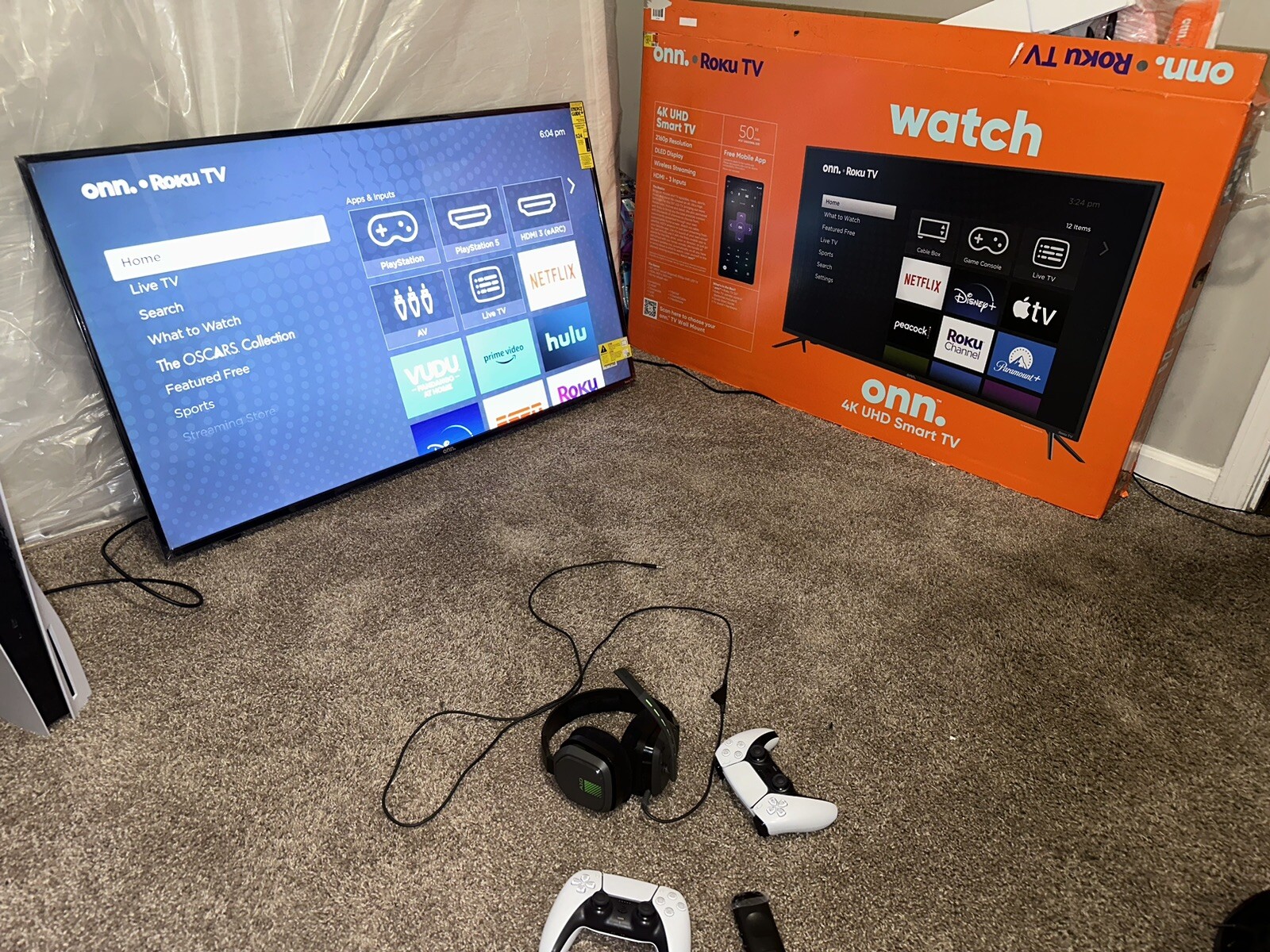 ps5 With Disc With 2 Controllers & 50 Inch Tv 2k24 N Madden24