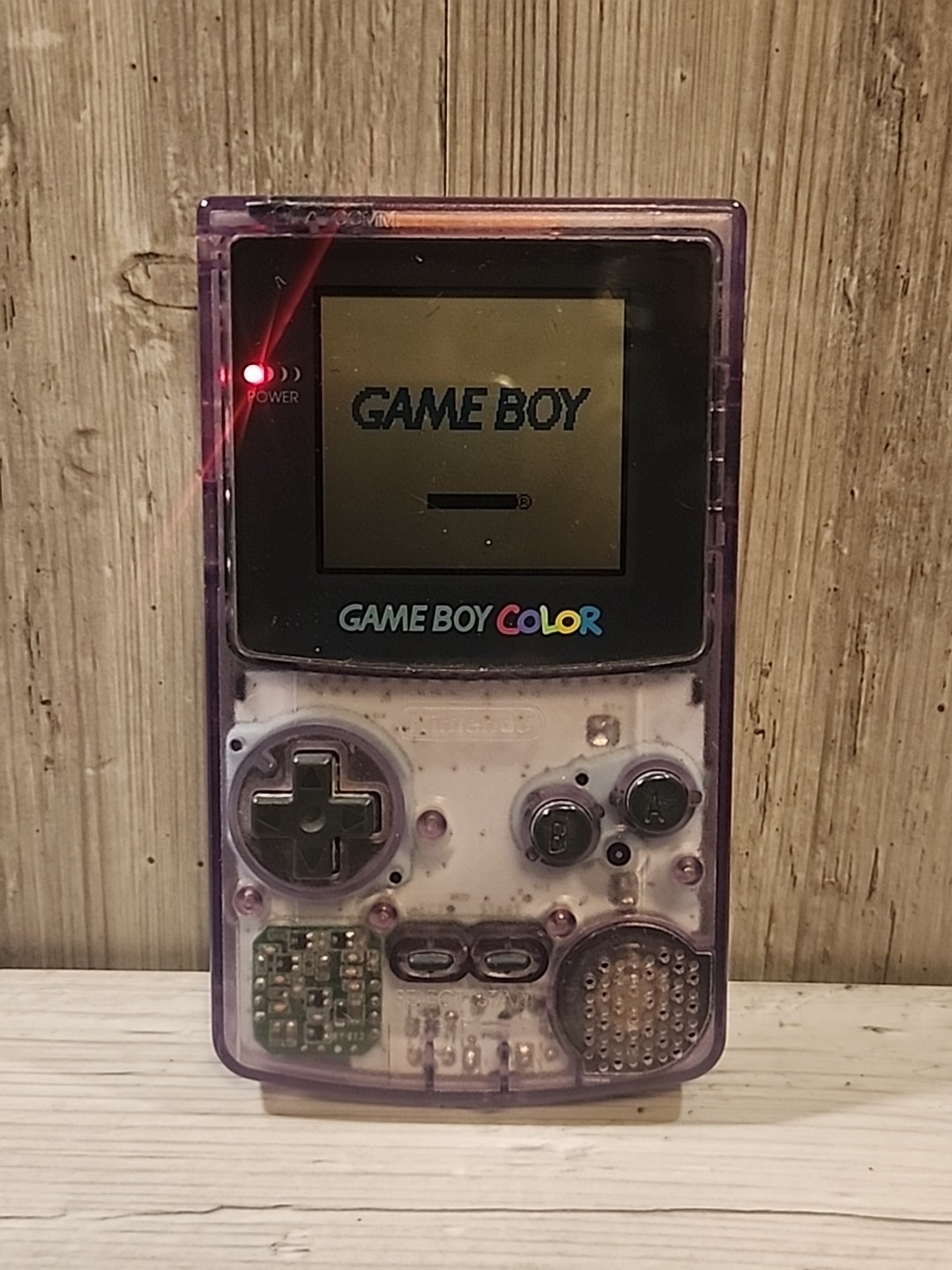 Nintendo Game Boy Color Atomic Purple Tested Missing Back Piece