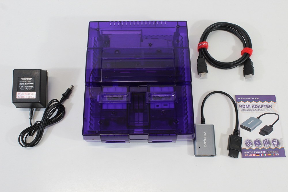 Super Nintendo Clear Purple Console SNES SFC Converted AC S-Video HDMI Adapter 1