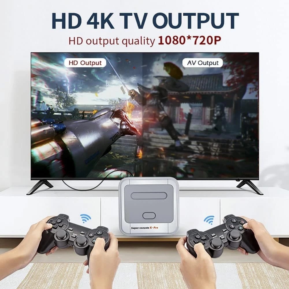 Compact Super Console X Pro: 4K Video & 5 Player Multiplayer Adventure Awaits!