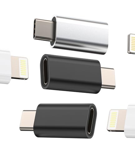USB C Male to Lightning Female Charger Adapter 3-Pack Type-C to Lightning USB